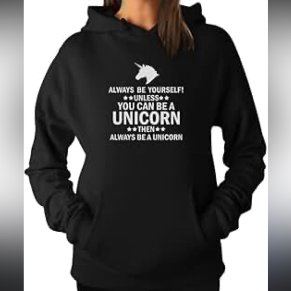 Black Graphic Women’s Unicorn Hoodie